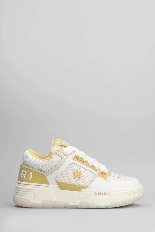 Ma1 Sneakers In Beige Leather And Fabric
