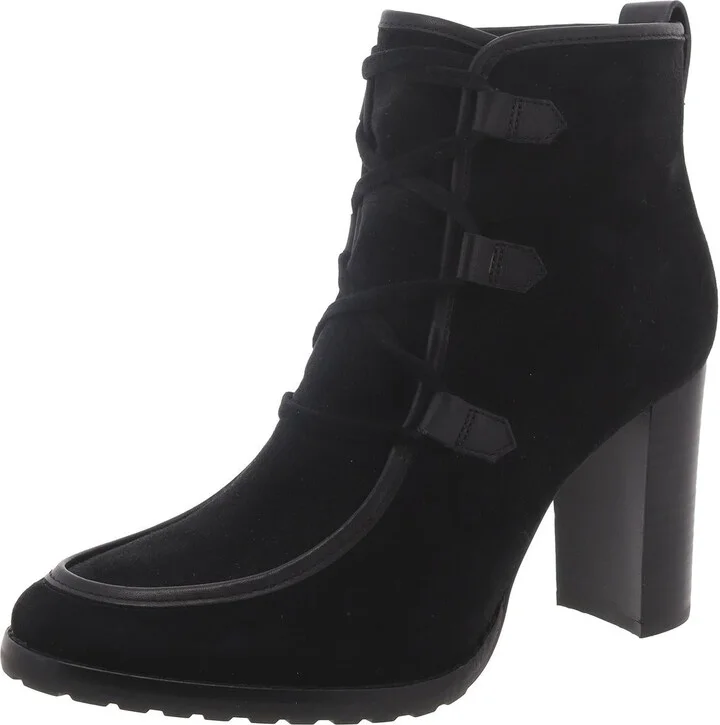Mabel Womens Suede Lace-Up Booties