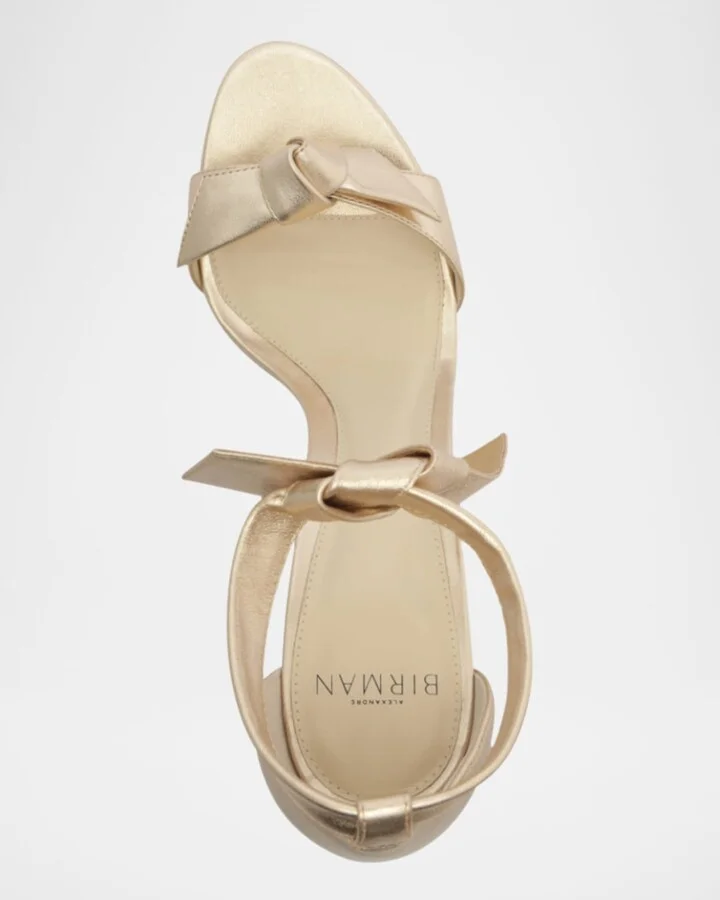 Mabeleh Metallic Leather Platform Sandals - Image 9