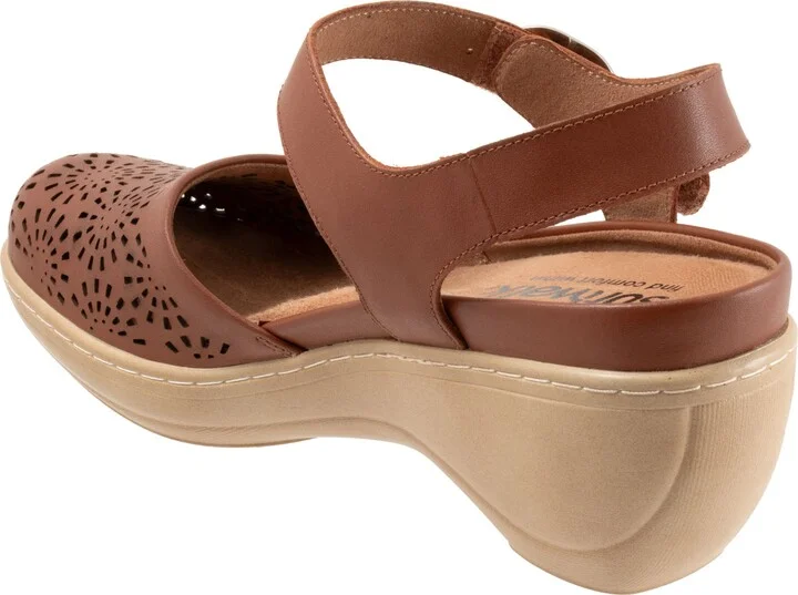 Mabelle Perf Ankle Strap Platform Wedge Clog - Image 2