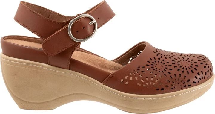 Mabelle Perf Ankle Strap Platform Wedge Clog - Image 3