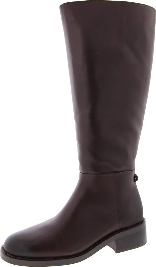 Mable ATH Womens Leather Block Heel Knee-High Boots