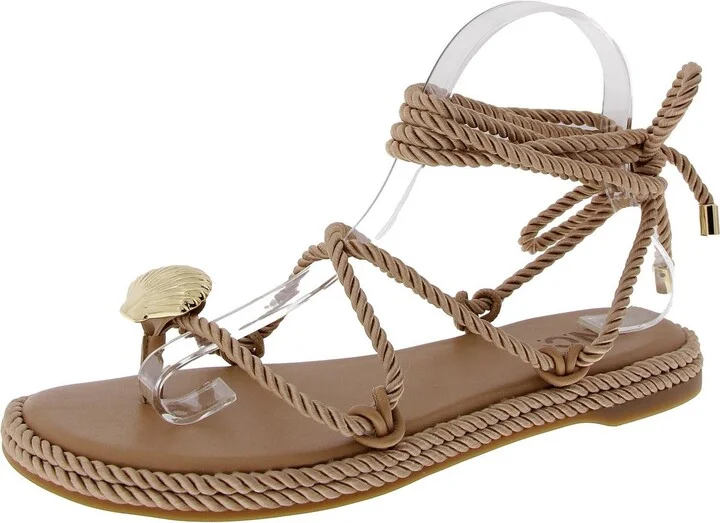 Mabyr Womens Metallic Shells Rope Lace-Up