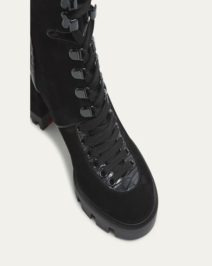 Macademia Croco Leather Red Sole Boots - Image 2