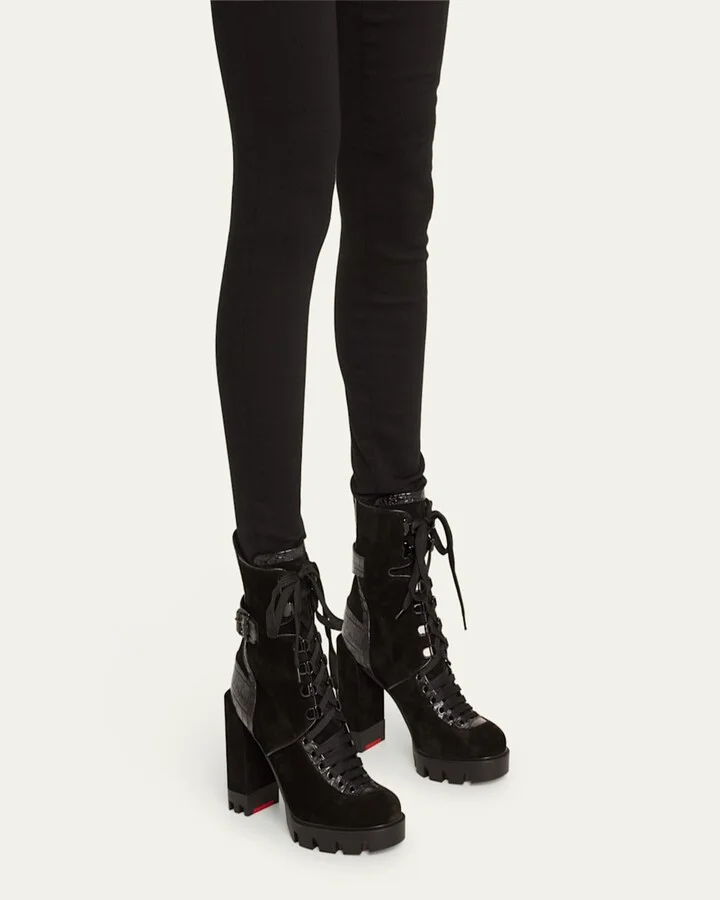 Macademia Croco Leather Red Sole Boots - Image 8