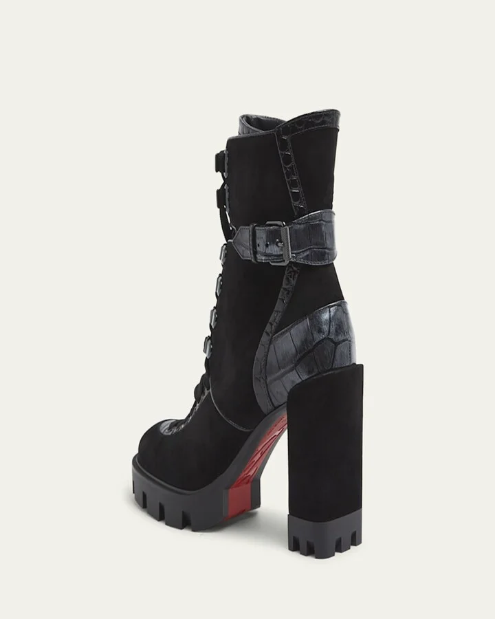 Macademia Croco Leather Red Sole Boots - Image 9