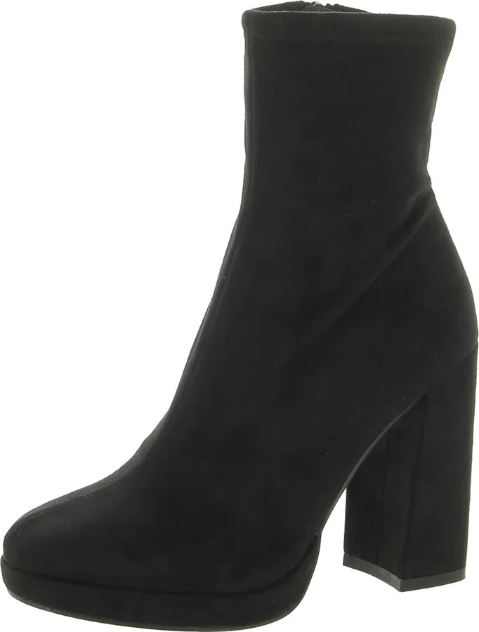Macayla Womens Faux Leather Embossed Ankle Boots