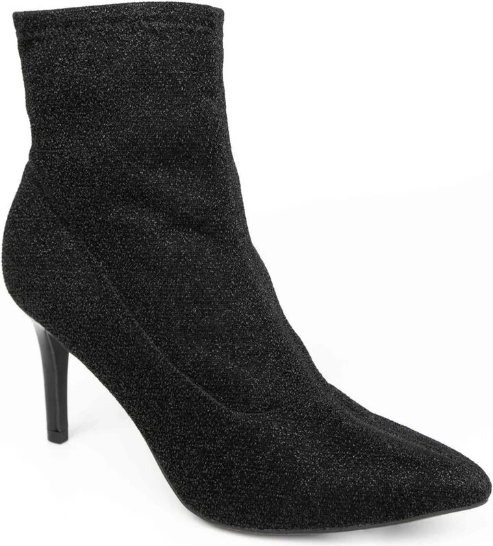 Macee Womens Shimmer Pointed Toe Ankle Boots