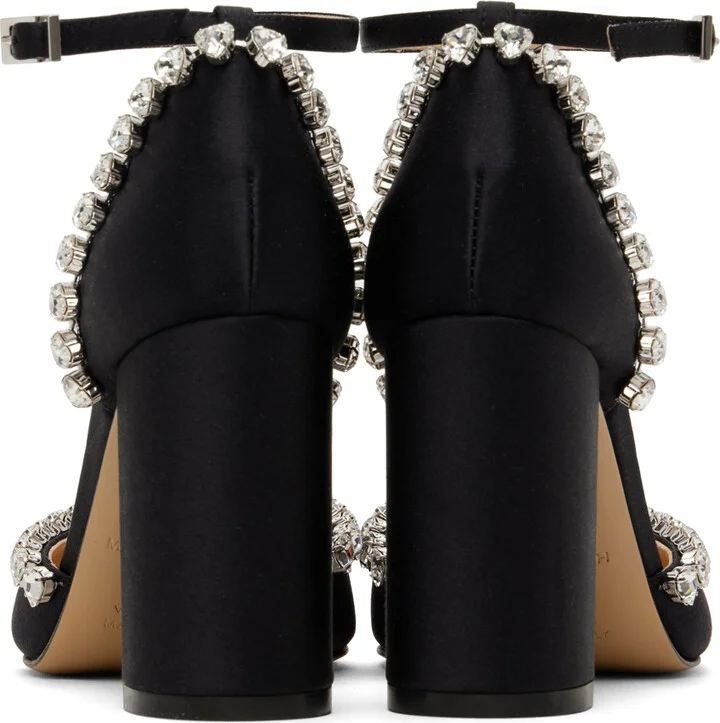 MACH & MACH Black Audrey Crystal 95 Heels - Image 2