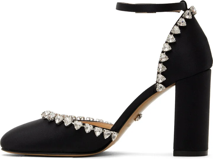 MACH & MACH Black Audrey Crystal 95 Heels - Image 3