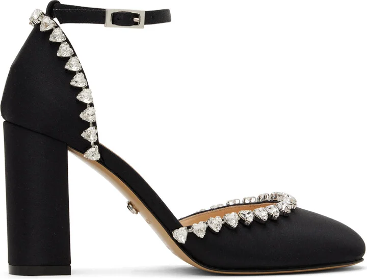 MACH & MACH Black Audrey Crystal 95 Heels