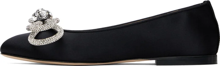 MACH & MACH Black Double Bow 10 Ballerina Flats - Image 3