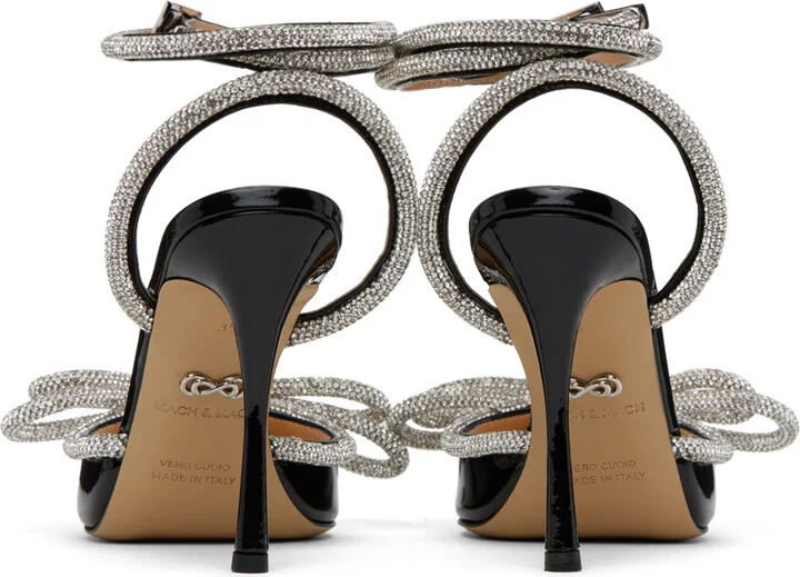MACH & MACH Black Double Bow 110 Heels - Image 2