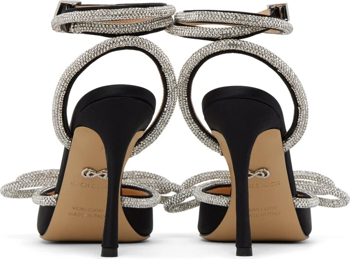 MACH & MACH Black Double Bow 110 Heels - Image 2