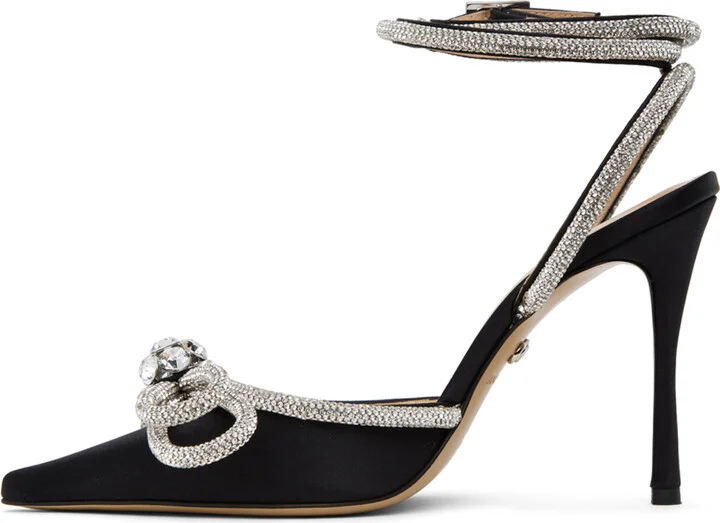 MACH & MACH Black Double Bow 110 Heels - Image 3