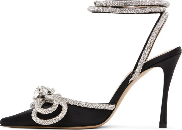 MACH & MACH Black Double Bow 110 Heels - Image 3