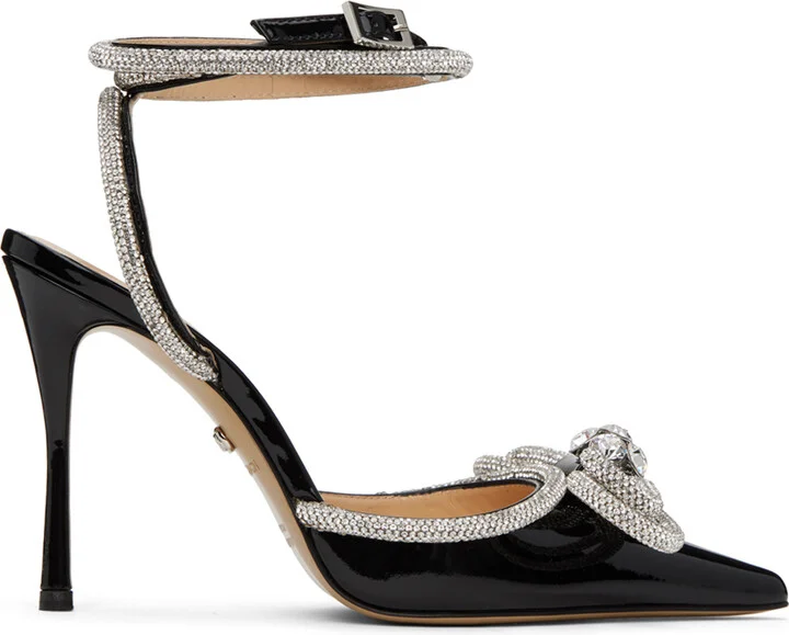MACH & MACH Black Double Bow 110 Heels