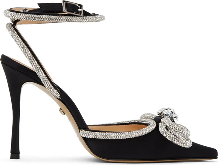 MACH & MACH Black Double Bow 110 Heels