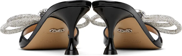 MACH & MACH Black Double Bow 65 Heeled Sandals - Image 2