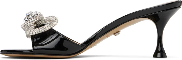 MACH & MACH Black Double Bow 65 Heeled Sandals - Image 3
