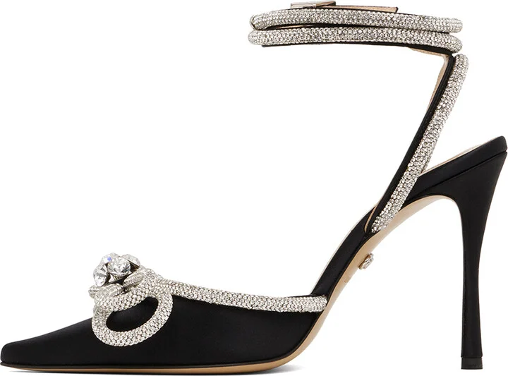 MACH & MACH Black Double Bow High Heels - Image 3