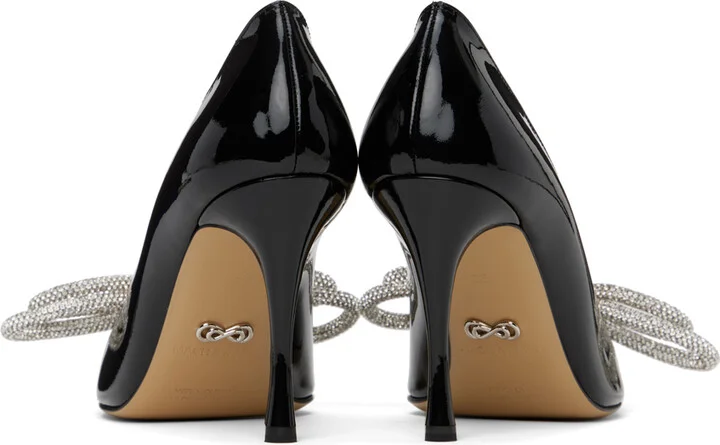 MACH & MACH Black Double Bow Patent Leather 95 Heels - Image 2