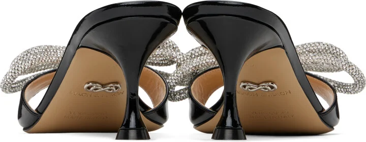 MACH & MACH Black Double Bow Patent Mules - Image 2
