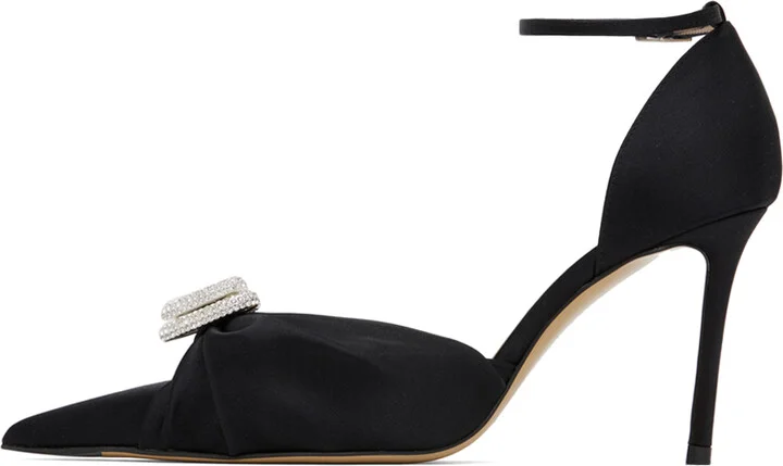 MACH & MACH Black Double Heart 110 Heels - Image 3