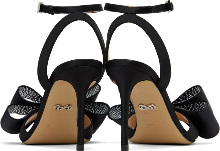 MACH & MACH Black 'Le Cadeau' 95 Heeled Sandals - Image 2