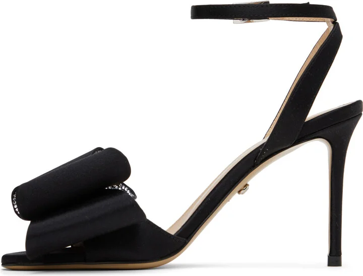 MACH & MACH Black 'Le Cadeau' 95 Heeled Sandals - Image 3