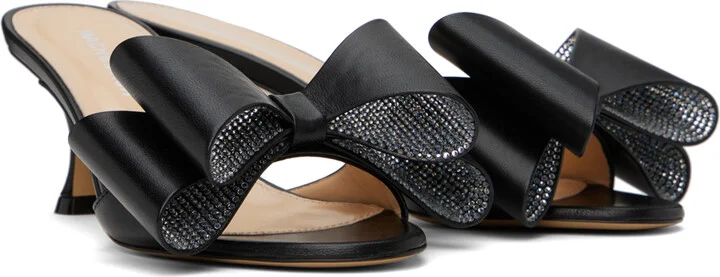 MACH & MACH Black 'Le Cadeau' Nappa 65 Heeled Sandals - Image 4
