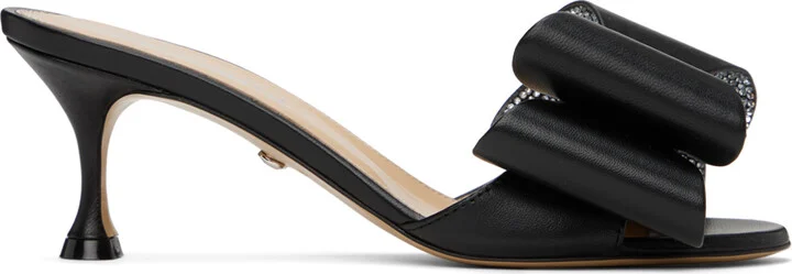MACH & MACH Black 'Le Cadeau' Nappa 65 Heeled Sandals