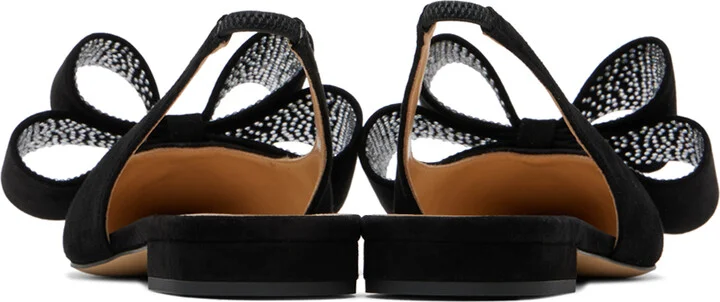 MACH & MACH Black 'Le Cadeau' Slingback Slippers - Image 2