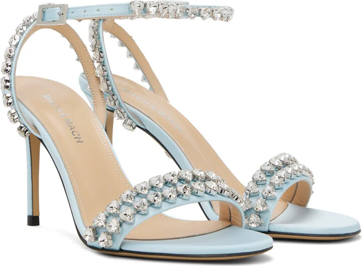 MACH & MACH Blue Audrey 95 Heeled Sandals - Image 4