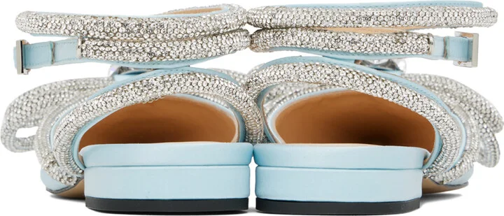 MACH & MACH Blue Double Bow Ballerina Flats - Image 2