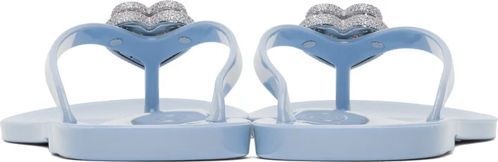MACH & MACH Blue Double Heart Flip-Flops - Image 2