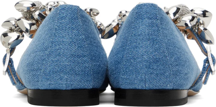 MACH & MACH Blue Puffy Heart Square Toe Ballerina Flats - Image 2