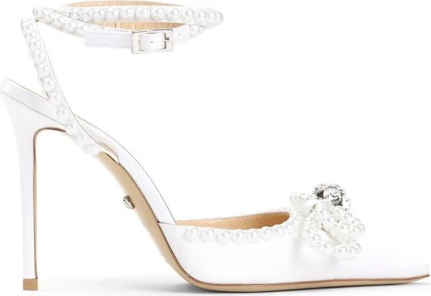 Mach & Mach Bow Embellished Pointed Toe Pumps