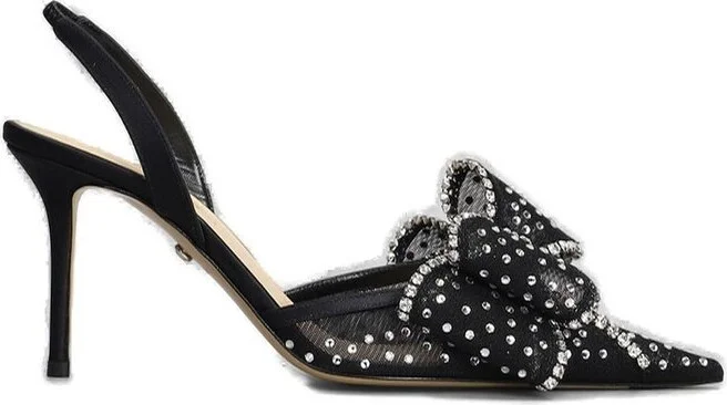 Mach & Mach Bow Embellished Slingback Pumps