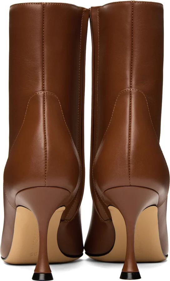 MACH & MACH Brown Dark 85 Ankle Boots - Image 2