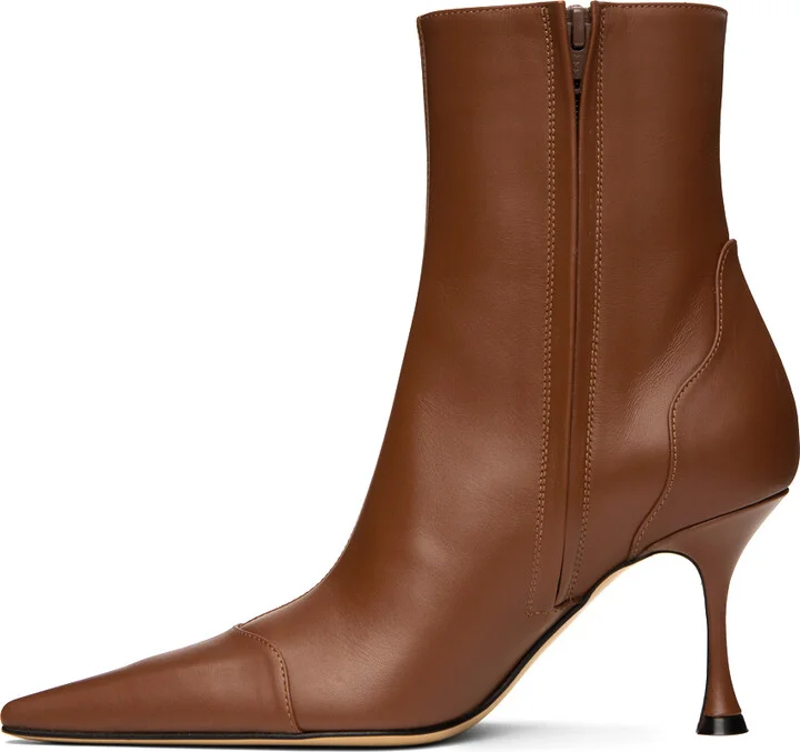 MACH & MACH Brown Dark 85 Ankle Boots - Image 3