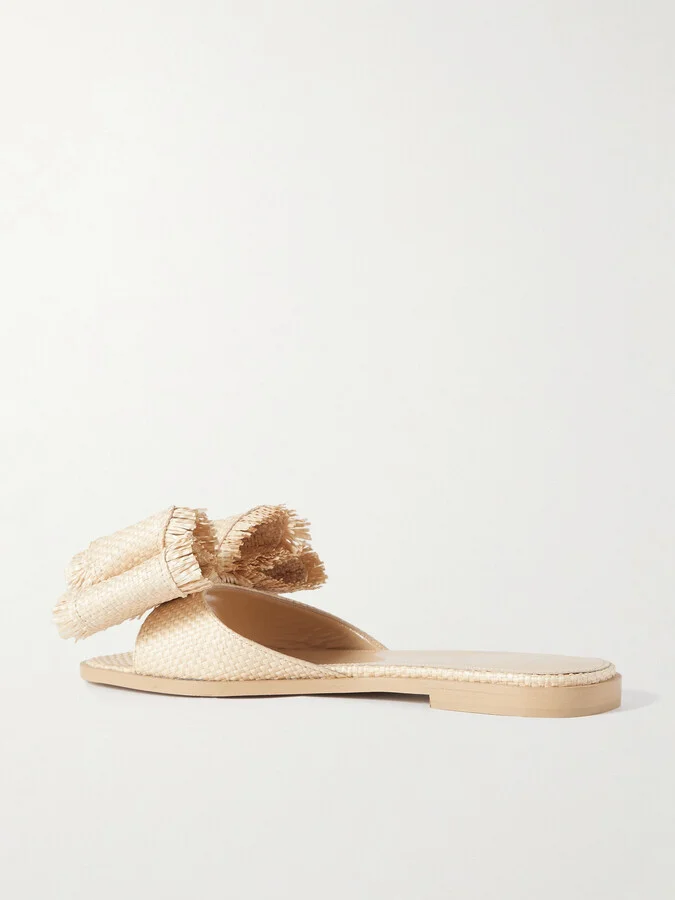 MACH & MACH - Cadeau Raffia Slides - Neutrals - Image 3