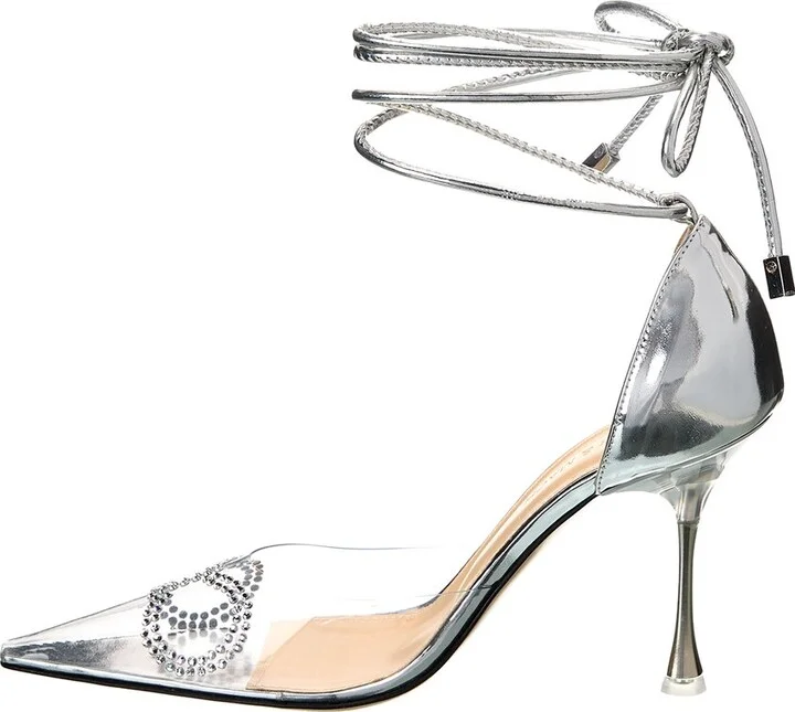 Mach & Mach Crystal Bow Vinyl & Leather Pump - Image 2