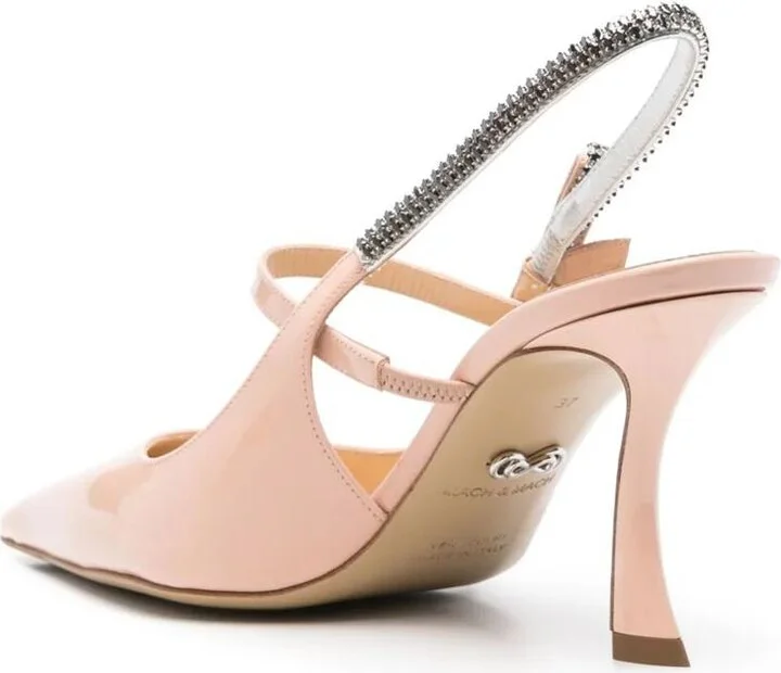 Mach & Mach Crystal Cuba Nude Patent Leather Slingback 85Mm Shoes - Image 2
