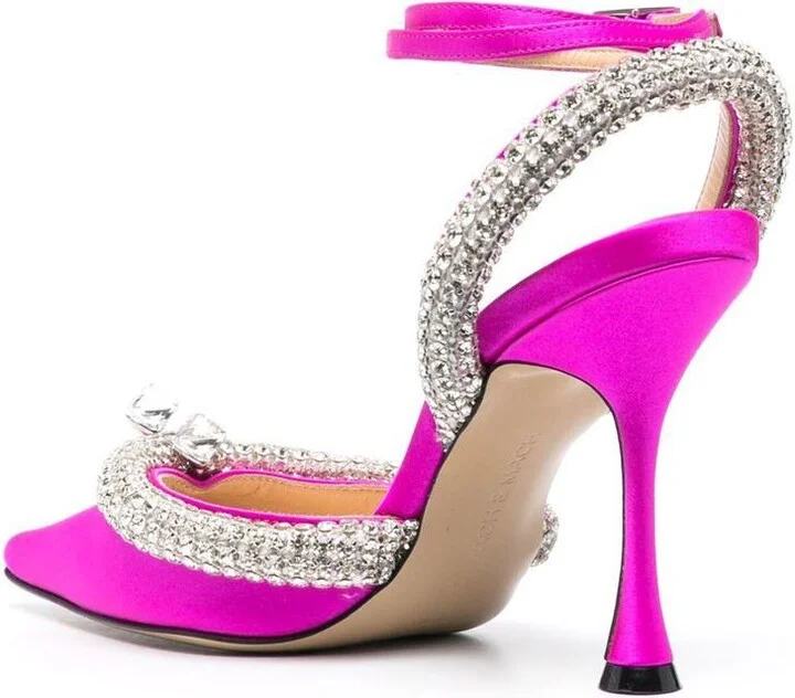 Mach & Mach Crystal-Embellished Satin Slingback Pumps - Image 2