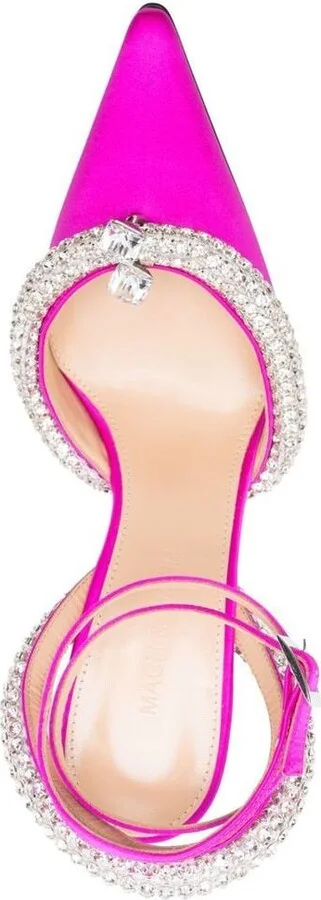 Mach & Mach Crystal-Embellished Satin Slingback Pumps - Image 4