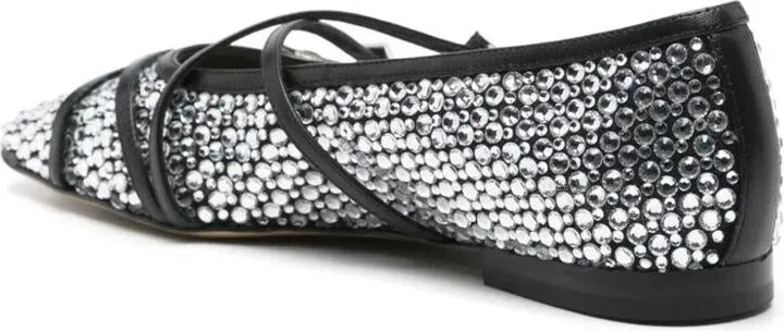 Mach & Mach Crystal Net Square Toe Ballerinas With Straps 10Mm Shoes - Image 3