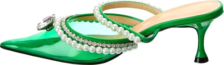 Mach & Mach Diamond & Pearls Vinyl & Leather Pump - Image 2