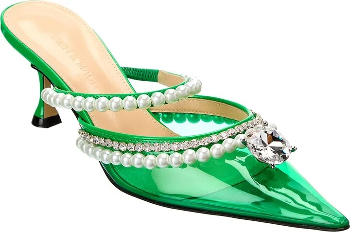 Mach & Mach Diamond & Pearls Vinyl & Leather Pump