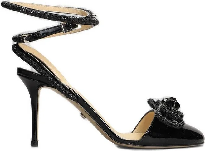 Mach & Mach Doubel Bow Embellished Round Toe Pumps